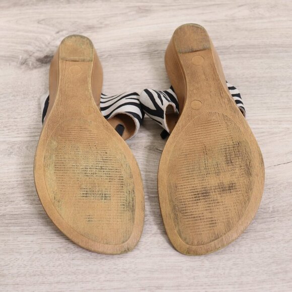 Niccolo Vacari Zebra Print Sandal Women’s 9.5 Suede Leather Made in Italy Wedge - Picture 9 of 14
